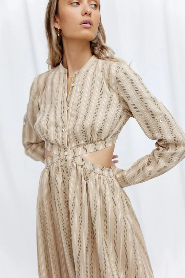 SIGNIFICANT OTHER - Petra Dress (Almond / Black Stripe) - Image 3