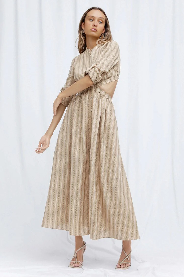 SIGNIFICANT OTHER - Petra Dress (Almond / Black Stripe) - Image 4