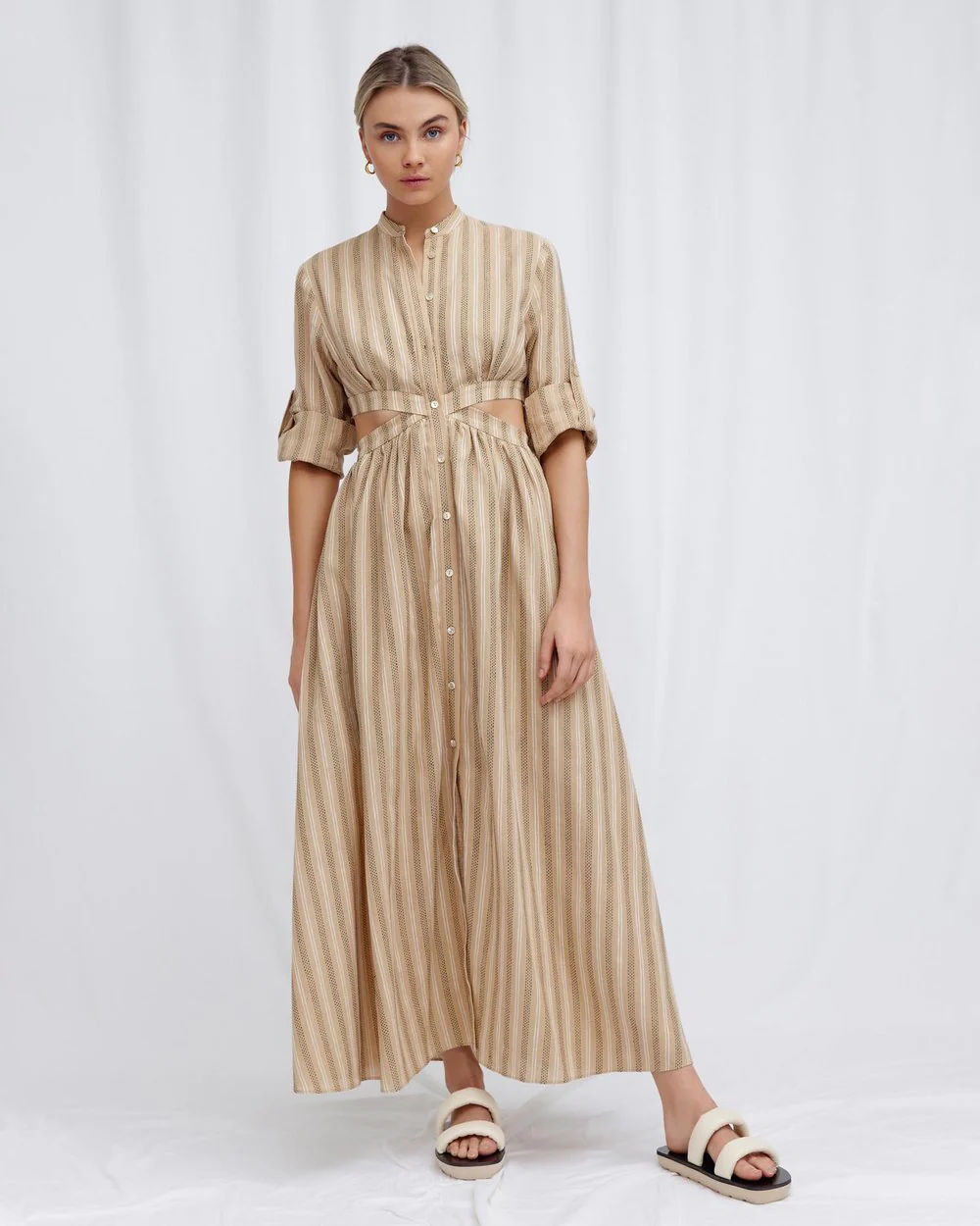 SIGNIFICANT OTHER - Petra Dress (Almond / Black Stripe) - Image 5