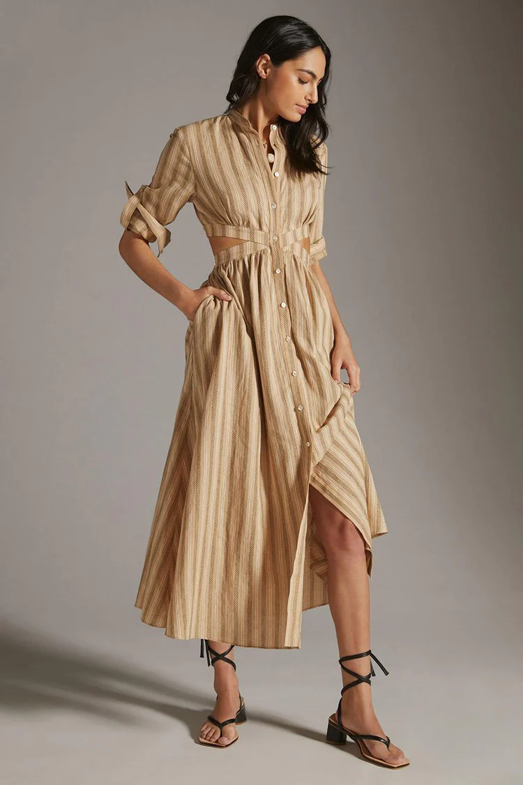 SIGNIFICANT OTHER - Petra Dress (Almond / Black Stripe) - Image 6