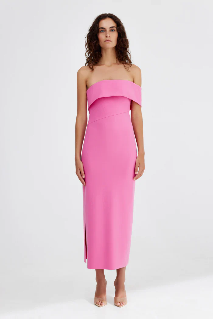 SIGNIFICANT OTHER - QUINN ONE SHOULDER DRESS (POP PINK)