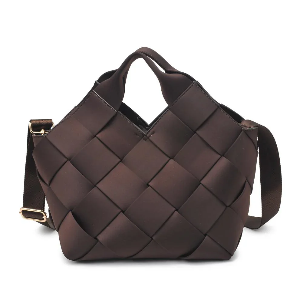 SOL AND SOLENE - RESILIENCE WOVEN NEOPRENE TOTE (CHOCOLATE) - Image 6