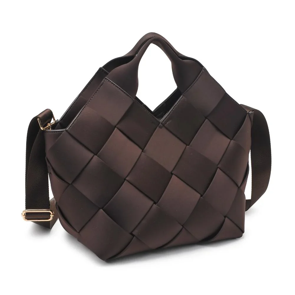 SOL AND SOLENE - RESILIENCE WOVEN NEOPRENE TOTE (CHOCOLATE) - Image 7