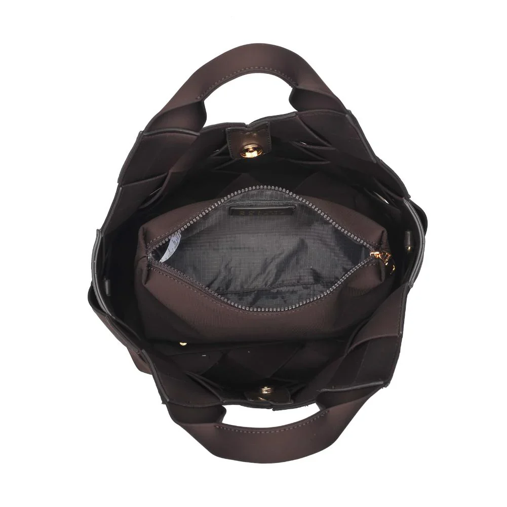 SOL AND SOLENE - RESILIENCE WOVEN NEOPRENE TOTE (CHOCOLATE) - Image 8