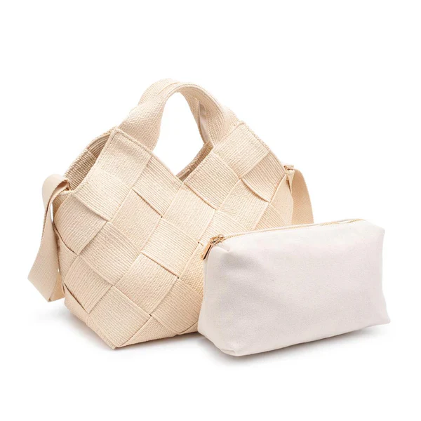 SOL AND SOLENE - RESILIENCE WOVEN STRAW TOTE (CREAM STRAW) - Image 4