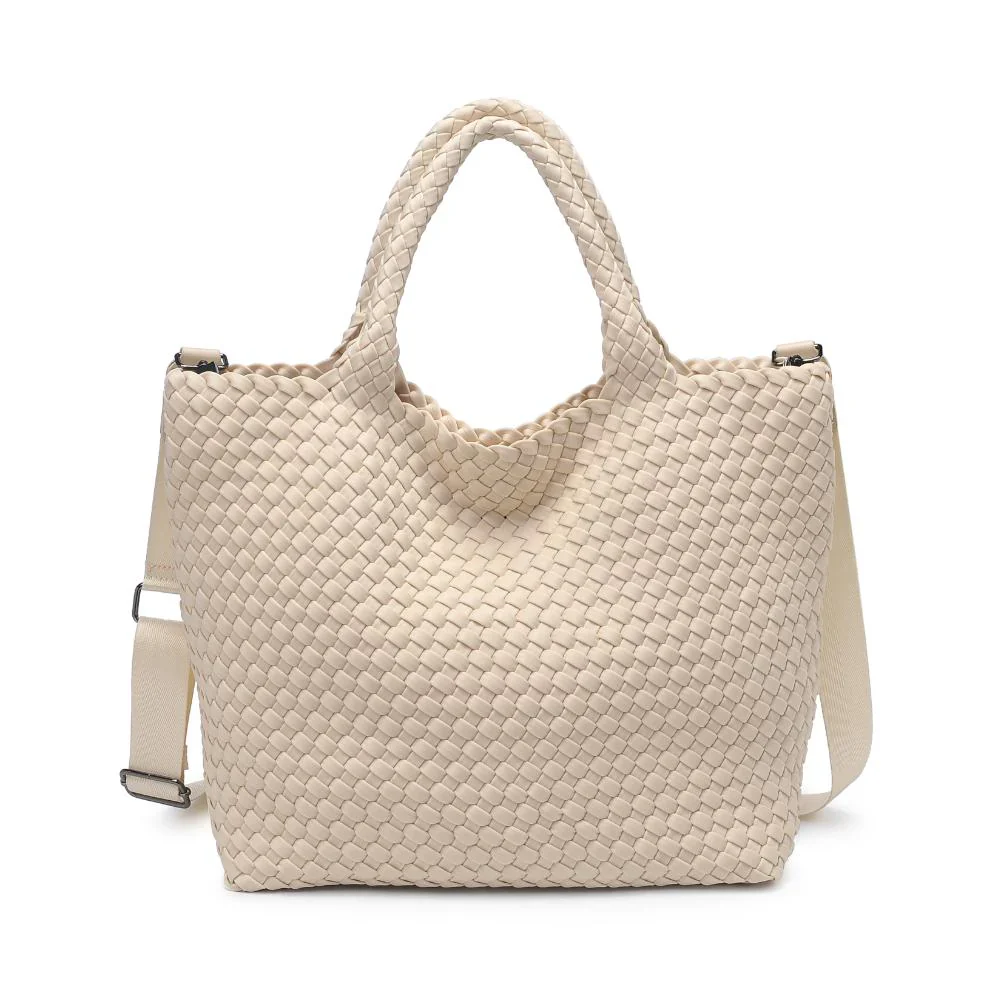 SOL AND SOLENE - SKY'S THE LIMIT MEDIUM TOTE (CREAM) - Image 7