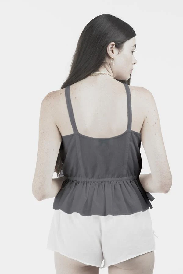 SOLEILUNA - Frill Tie Cami (Smoked Black) - Image 3