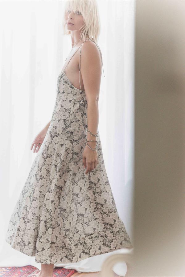 SOLEILUNA - Silk Annalise Midi Dress (Vintage Bloom) - Image 3