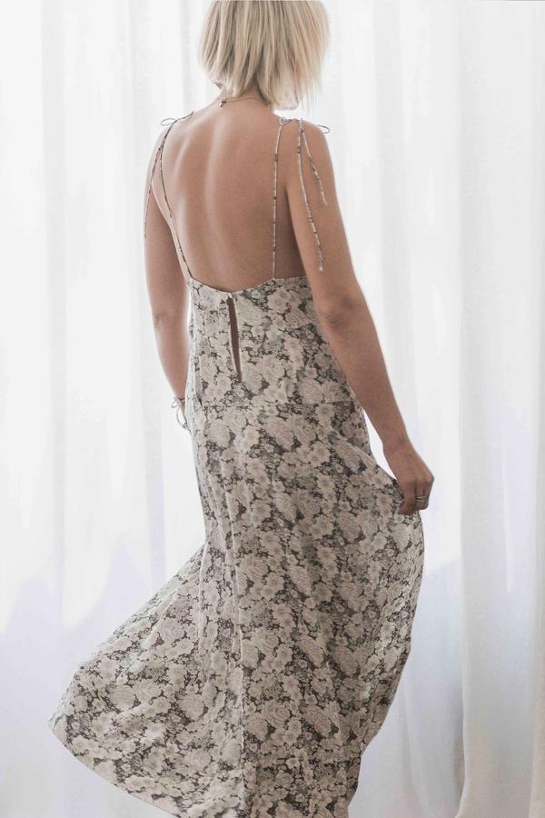 SOLEILUNA - Silk Annalise Midi Dress (Vintage Bloom) - Image 4