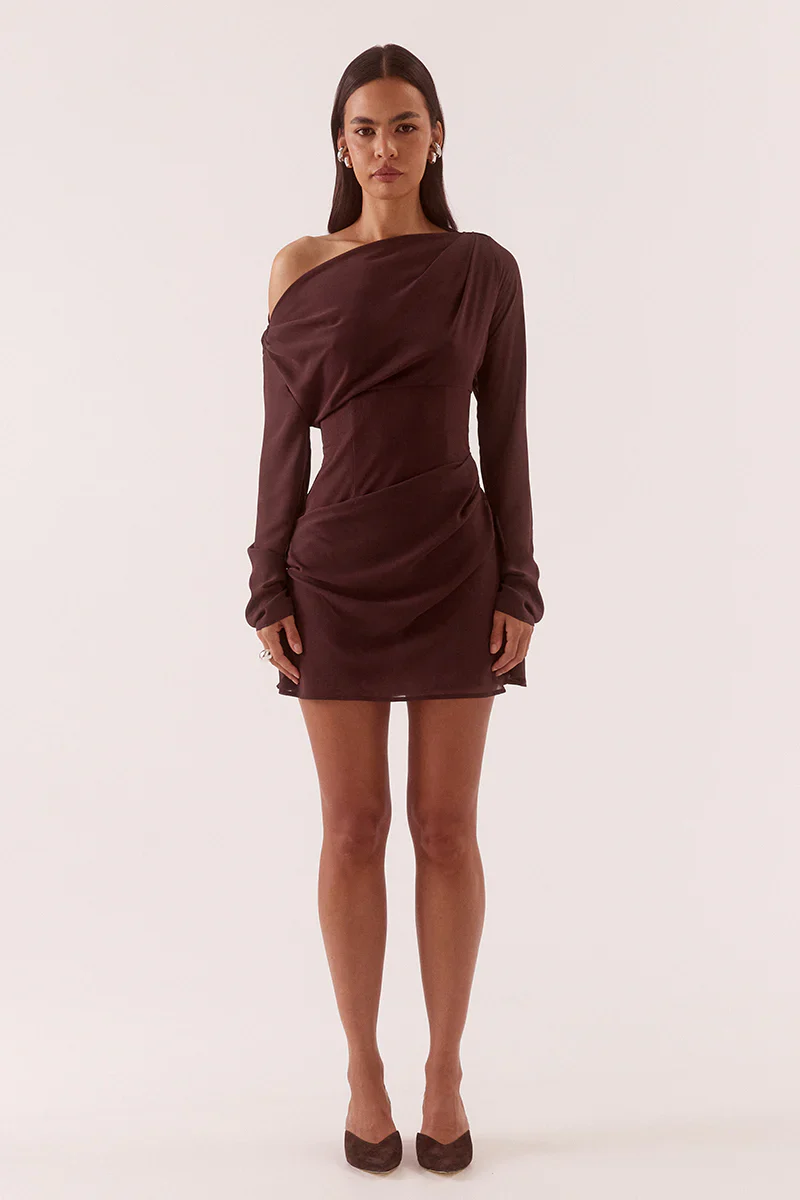 SOVERE STUDIO - ADA LONG SLEEVE MINI (CHOCOLATE) - Image 2