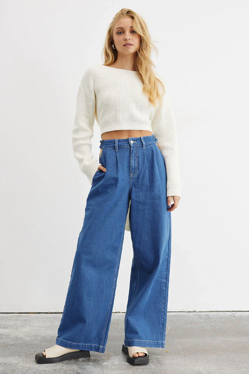 SOVERE / STUDIO - ADVANCE DENIM PANT (MID BLUE) - Image 5