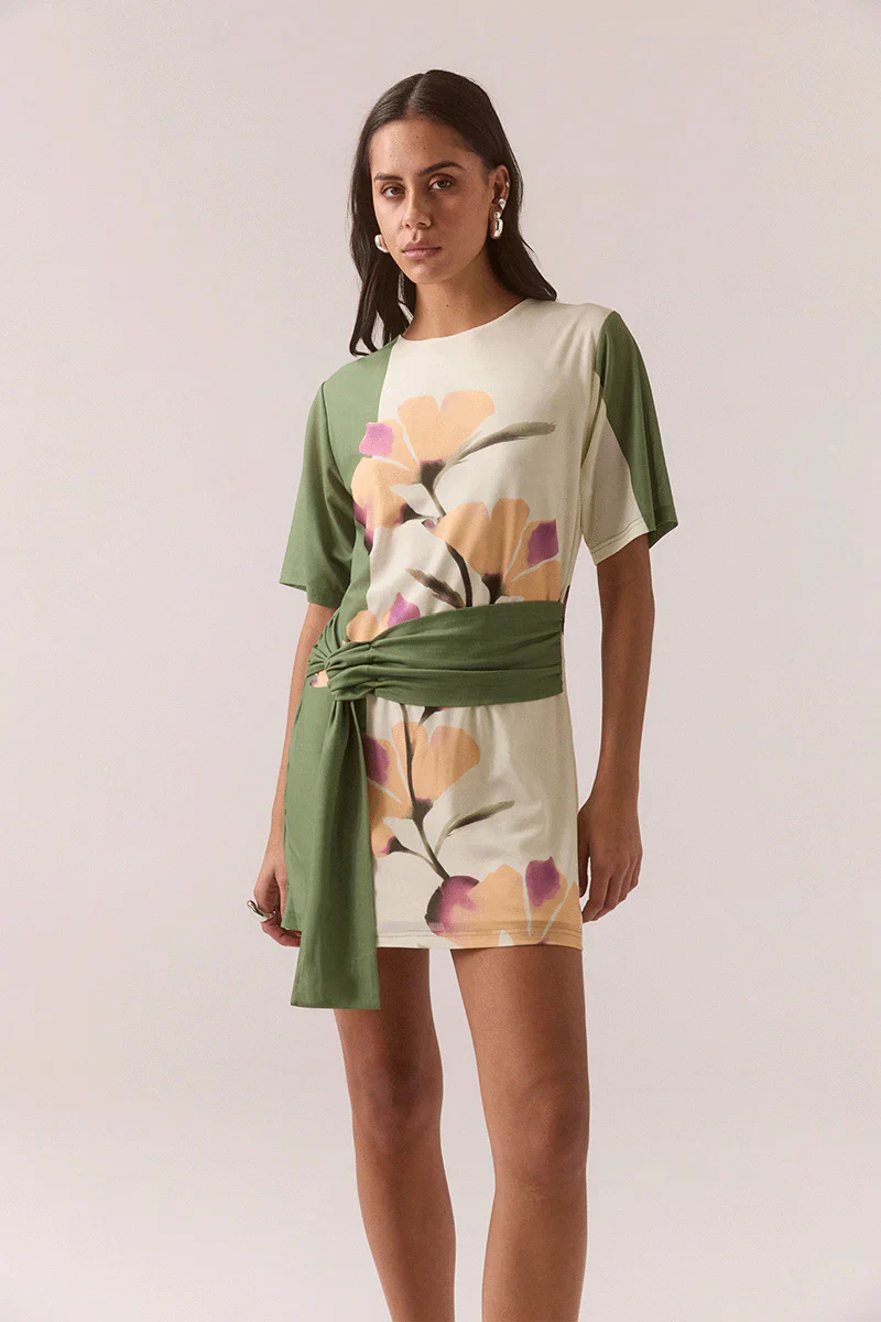 SOVERE STUDIO - AKANNI MINI DRESS (OLIVINE)
