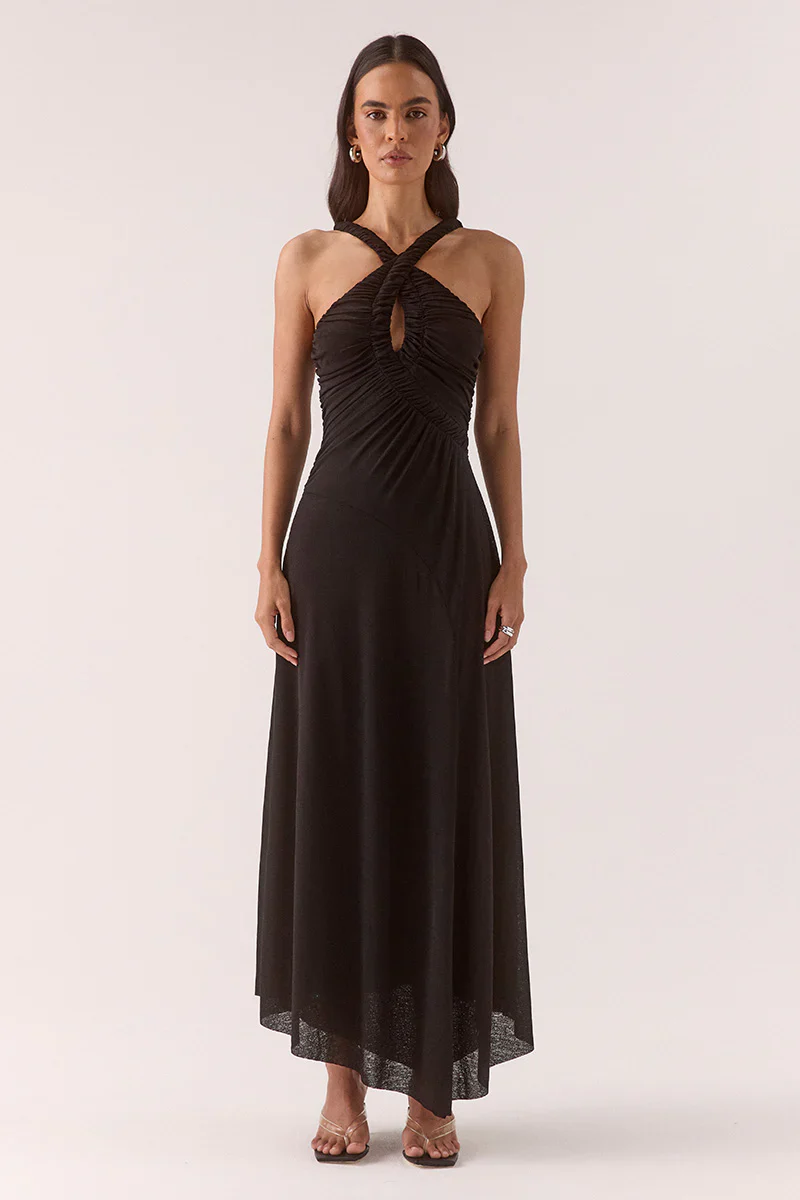 SOVERE STUDIO - ALORA MIDI DRESS (BLACK)