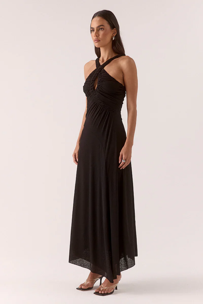 SOVERE STUDIO - ALORA MIDI DRESS (BLACK) - Image 4