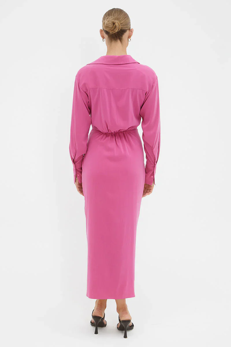 SOVERE / STUDIO - ATONE MIDI SHIRT DRESS (MAGENTA) - Image 5