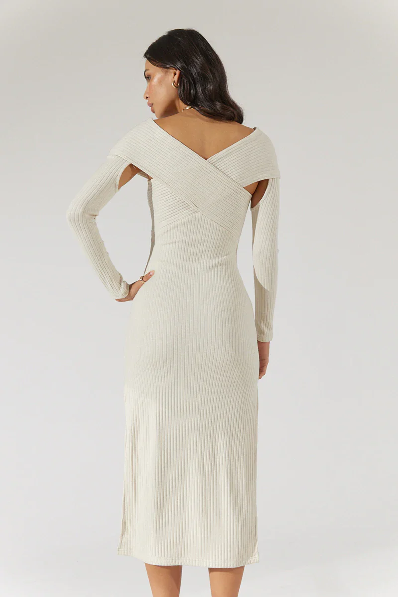 SOVERE / STUDIO - Emote Midi Dress (Almond) FINAL SALE - Image 2