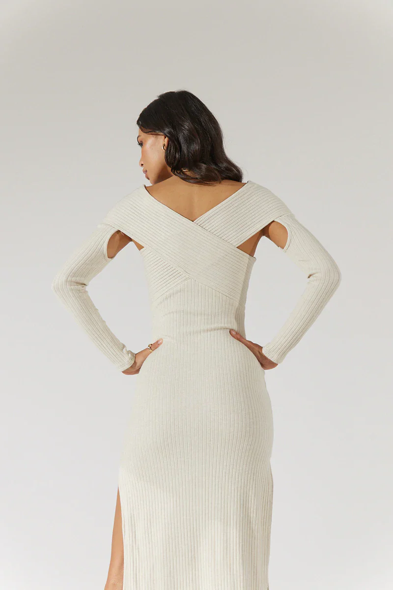 SOVERE / STUDIO - Emote Midi Dress (Almond) FINAL SALE - Image 4