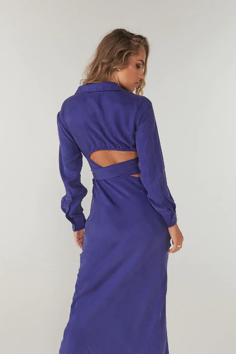 SOVERE / STUDIO - Encore Wrap & Tie Midi Dress (Midnight) FINAL SALE - Image 2