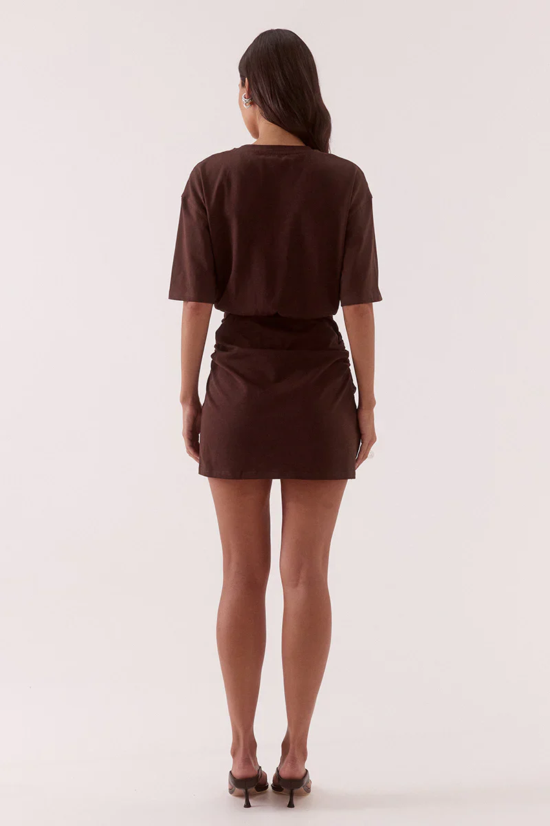 SOVERE STUDIO - IZEL TEE DRESS (BITTER CHOCOLATE) - Image 3