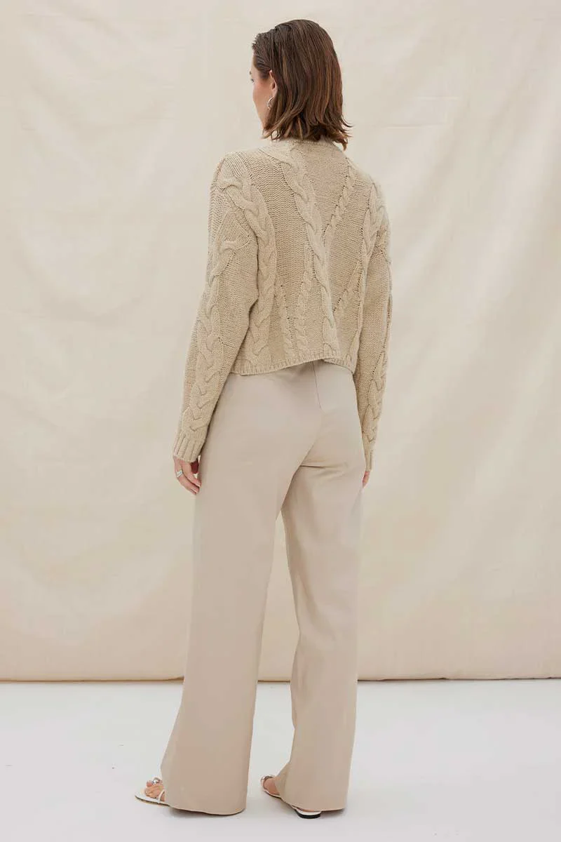 SOVERE / STUDIO - LINKED CABLE SWEATER (FAWN) - Image 3