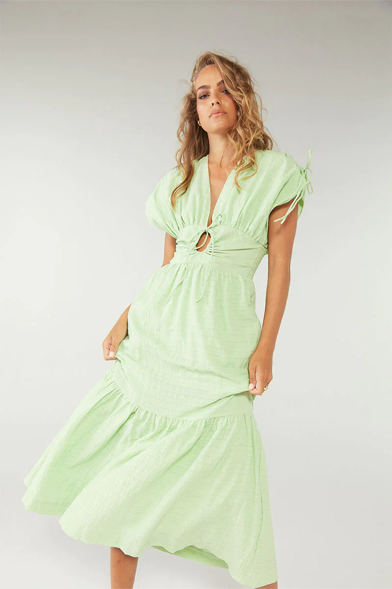 SOVERE / STUDIO - Lucid Midi Dress (Lime) FINAL SALE - Image 3