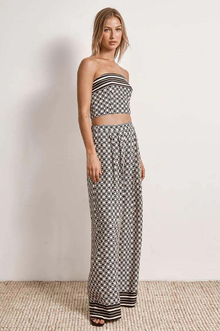 MØN RENN - MOONLIGHT STRAPLESS TOP (GEO PRINT) - Image 5