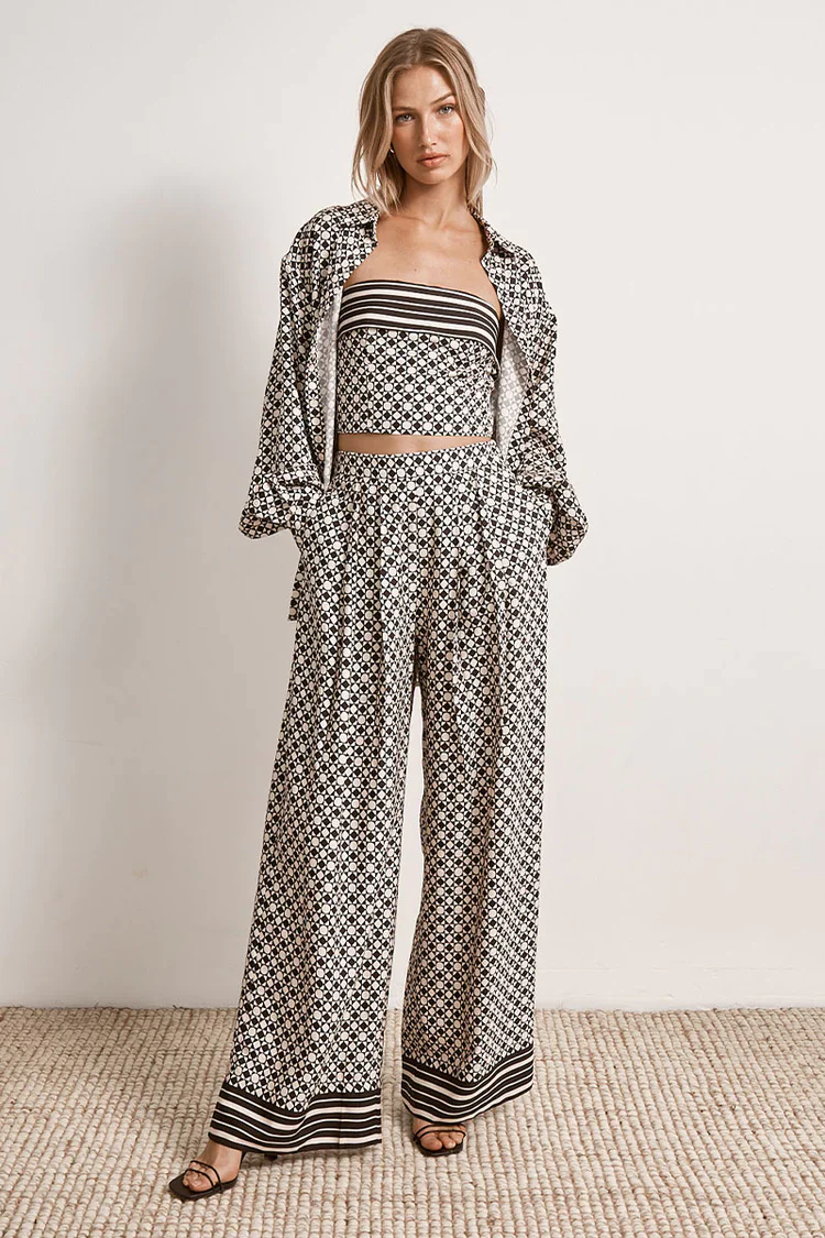 MØN RENN - MOONLIGHT STRAPLESS TOP (GEO PRINT) - Image 6