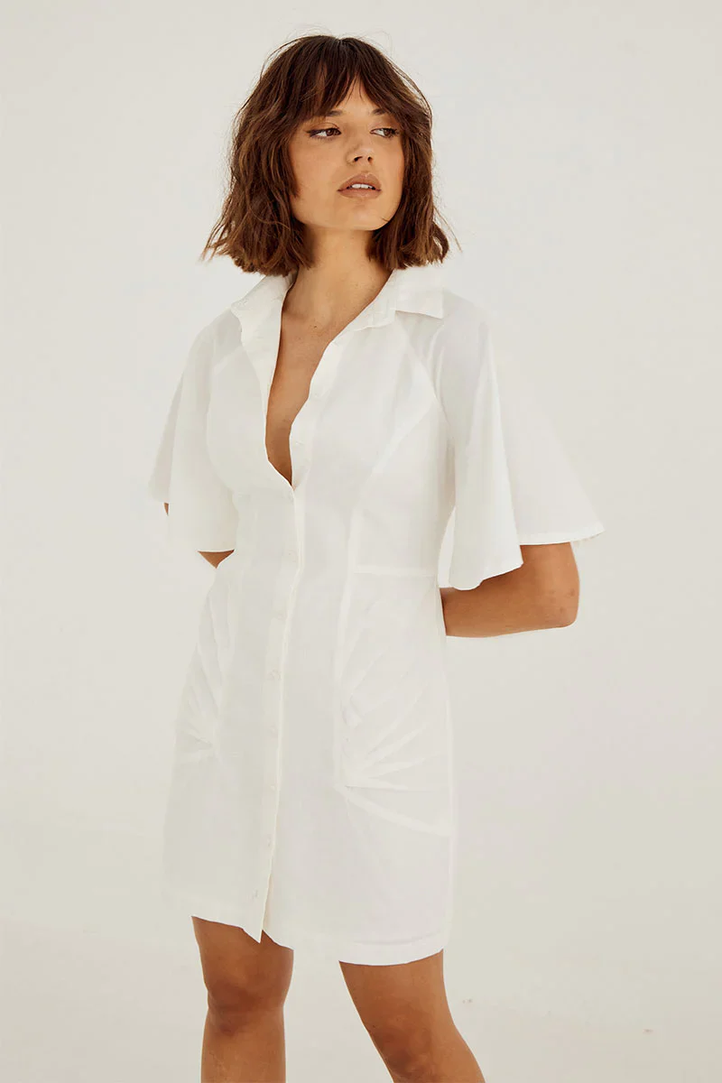 SOVERE / STUDIO - OUTLINE SHIRT DRESS (WHITE)