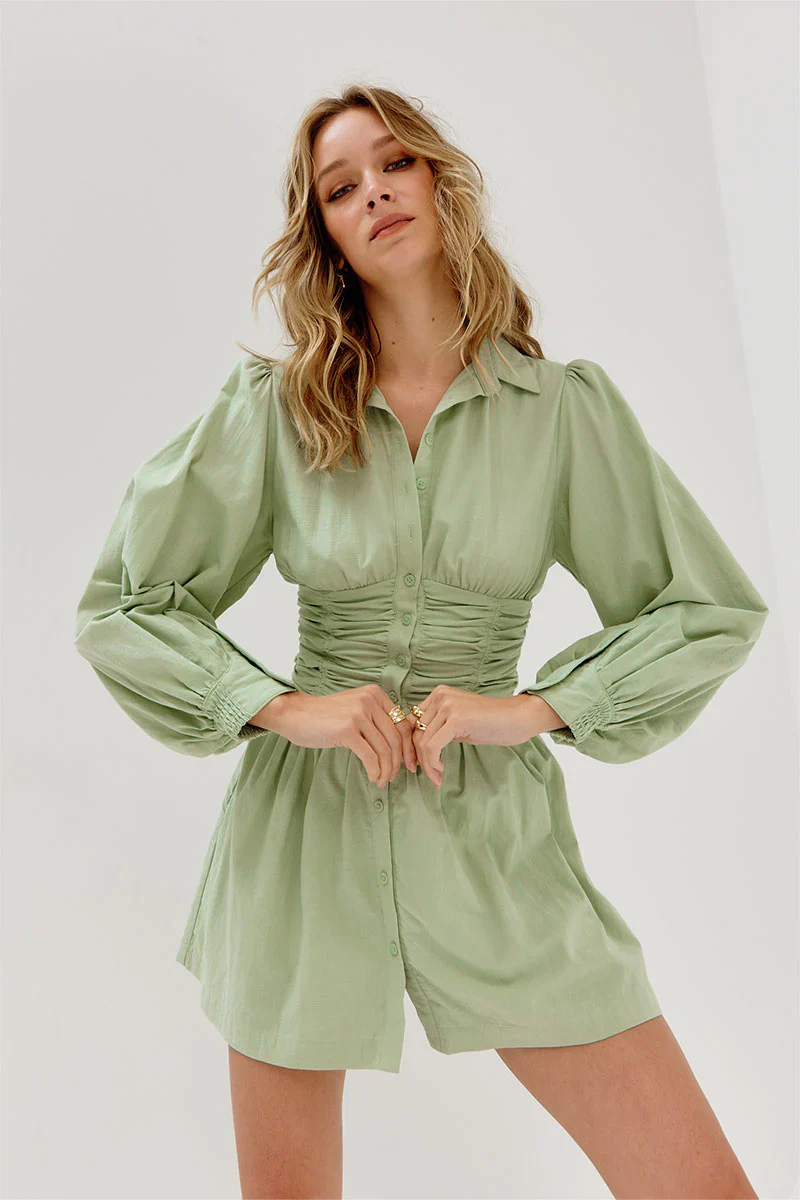 SOVERE / STUDIO - Refresh Shirt Dress (Melon) - Image 4