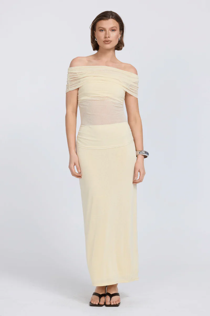 SOVERE / STUDIO - RISE MESH SLEEVELESS DRESS (BUTTERMILK)