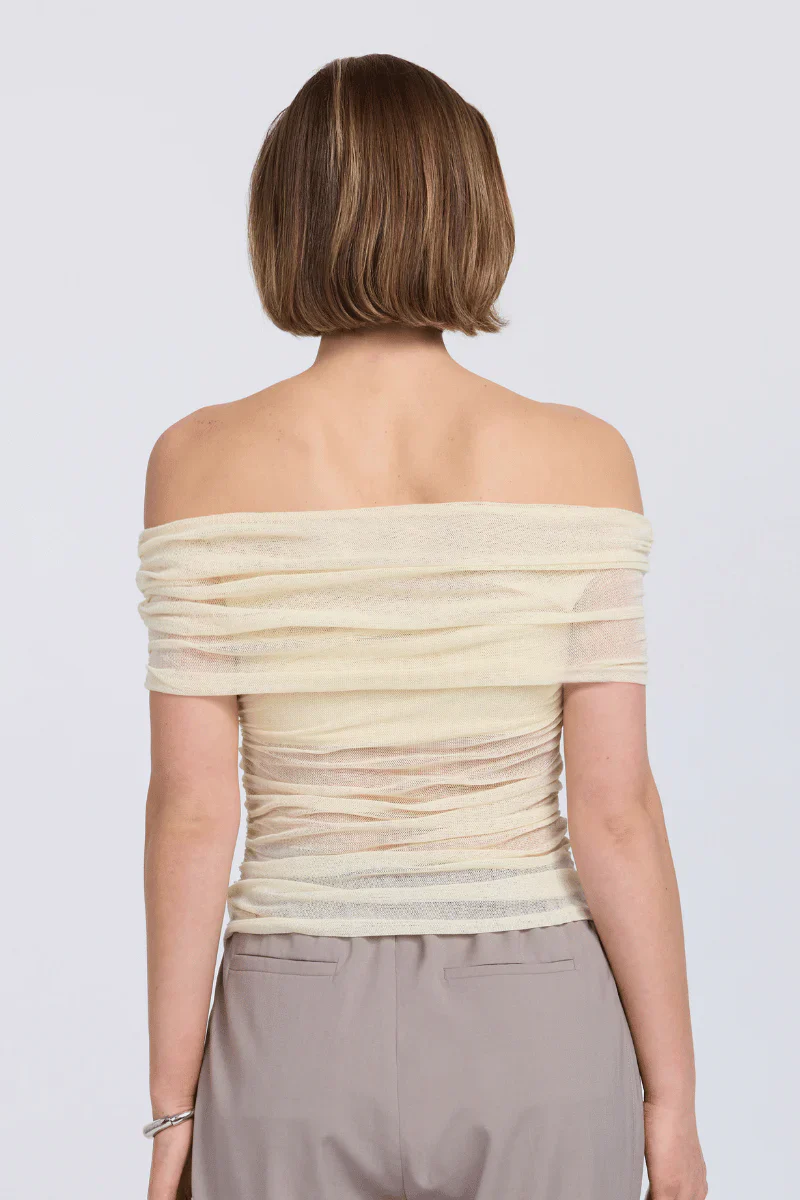 SOVERE / STUDIO - RISE MESH SLEEVELESS TOP (BUTTERMILK) - Image 2