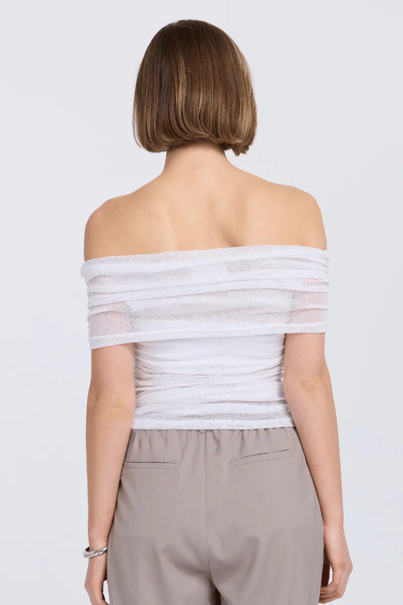 SOVERE / STUDIO - RISE MESH SLEEVELESS TOP (CHALK) - Image 2