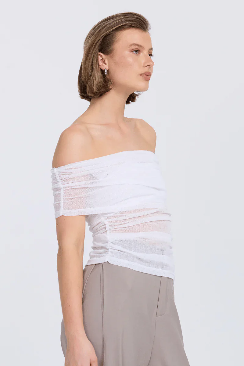 SOVERE / STUDIO - RISE MESH SLEEVELESS TOP (CHALK) - Image 3