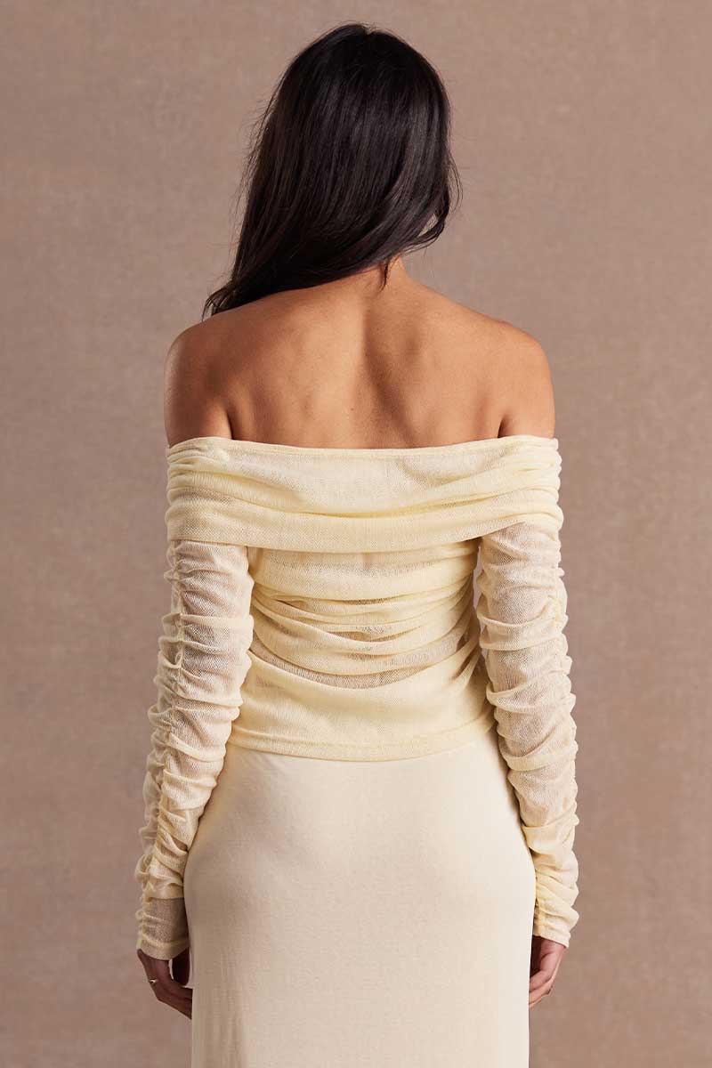 SOVERE / STUDIO -  RISE MESH TOP (BUTTERMILK) - Image 2