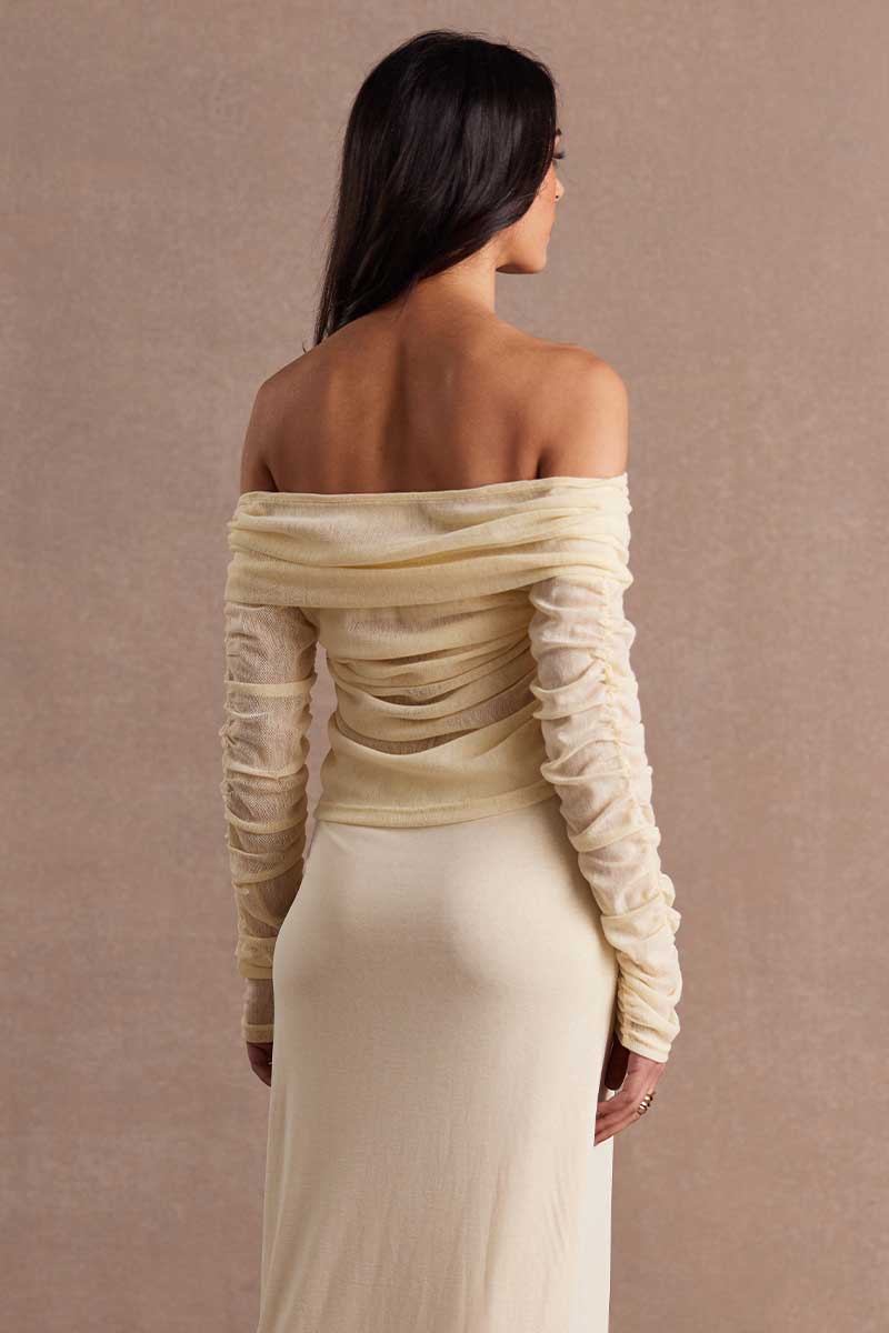 SOVERE / STUDIO -  RISE MESH TOP (BUTTERMILK) - Image 4