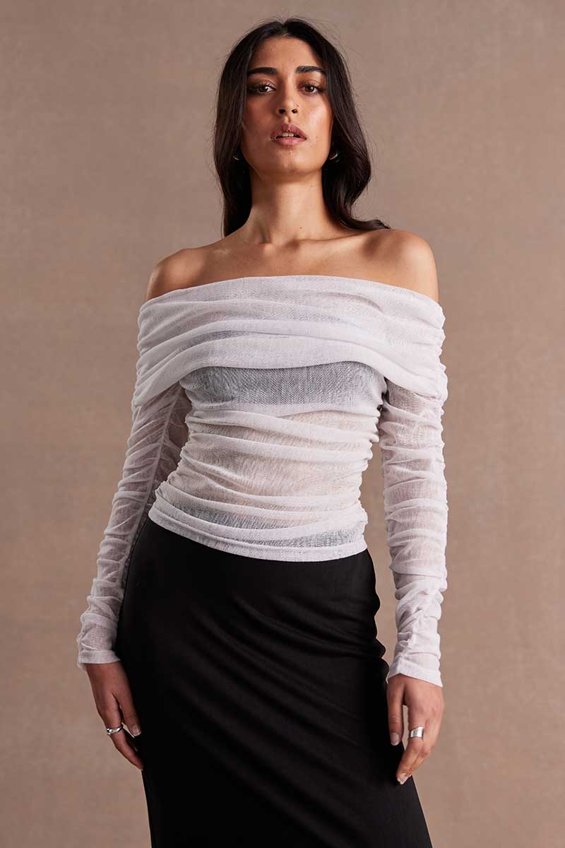 SOVERE / STUDIO -  RISE MESH TOP (CHALK)