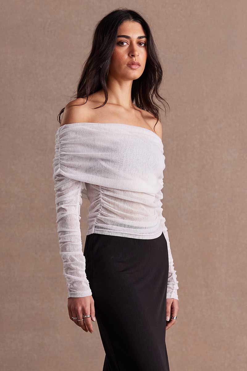 SOVERE / STUDIO -  RISE MESH TOP (CHALK) - Image 3