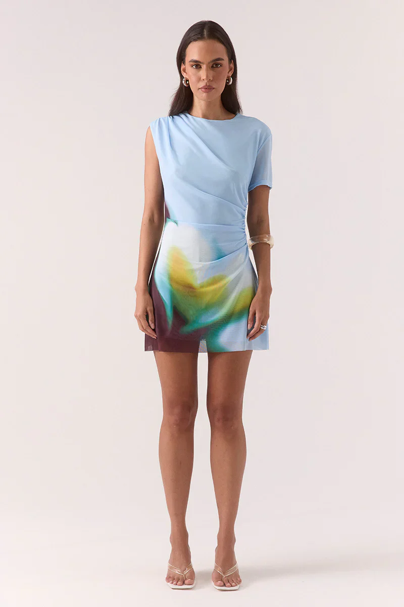 SOVERE / STUDIO - ZINNIA MESH MINI DRESS (AZURE)