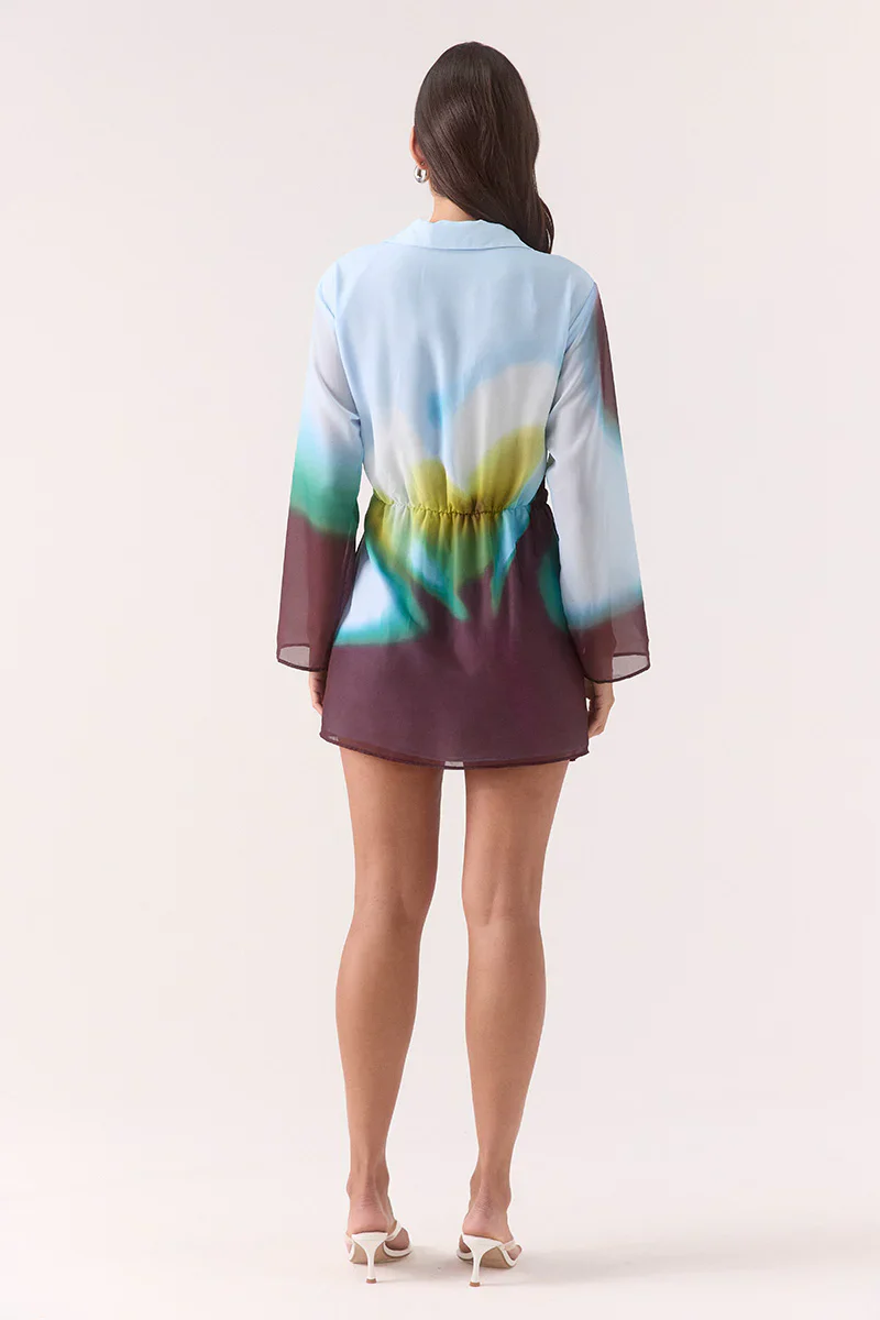 SOVERE STUDIO - ZINNIA SHIRT DRESS (AZURE) - Image 2