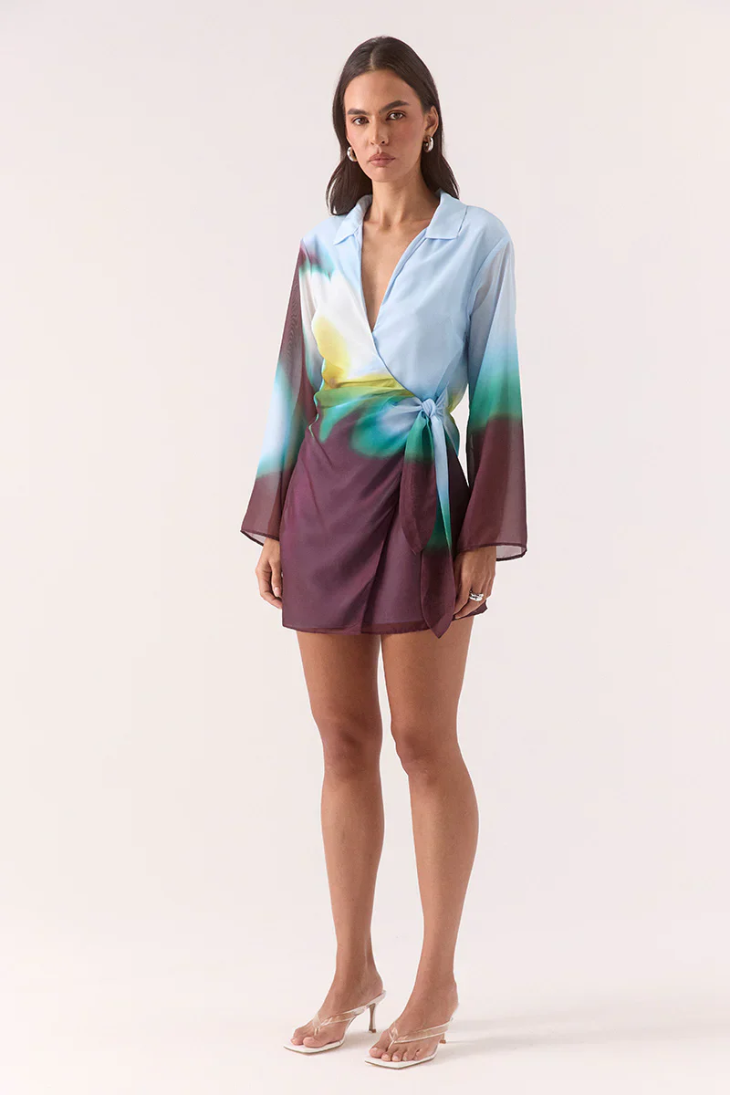 SOVERE STUDIO - ZINNIA SHIRT DRESS (AZURE) - Image 3