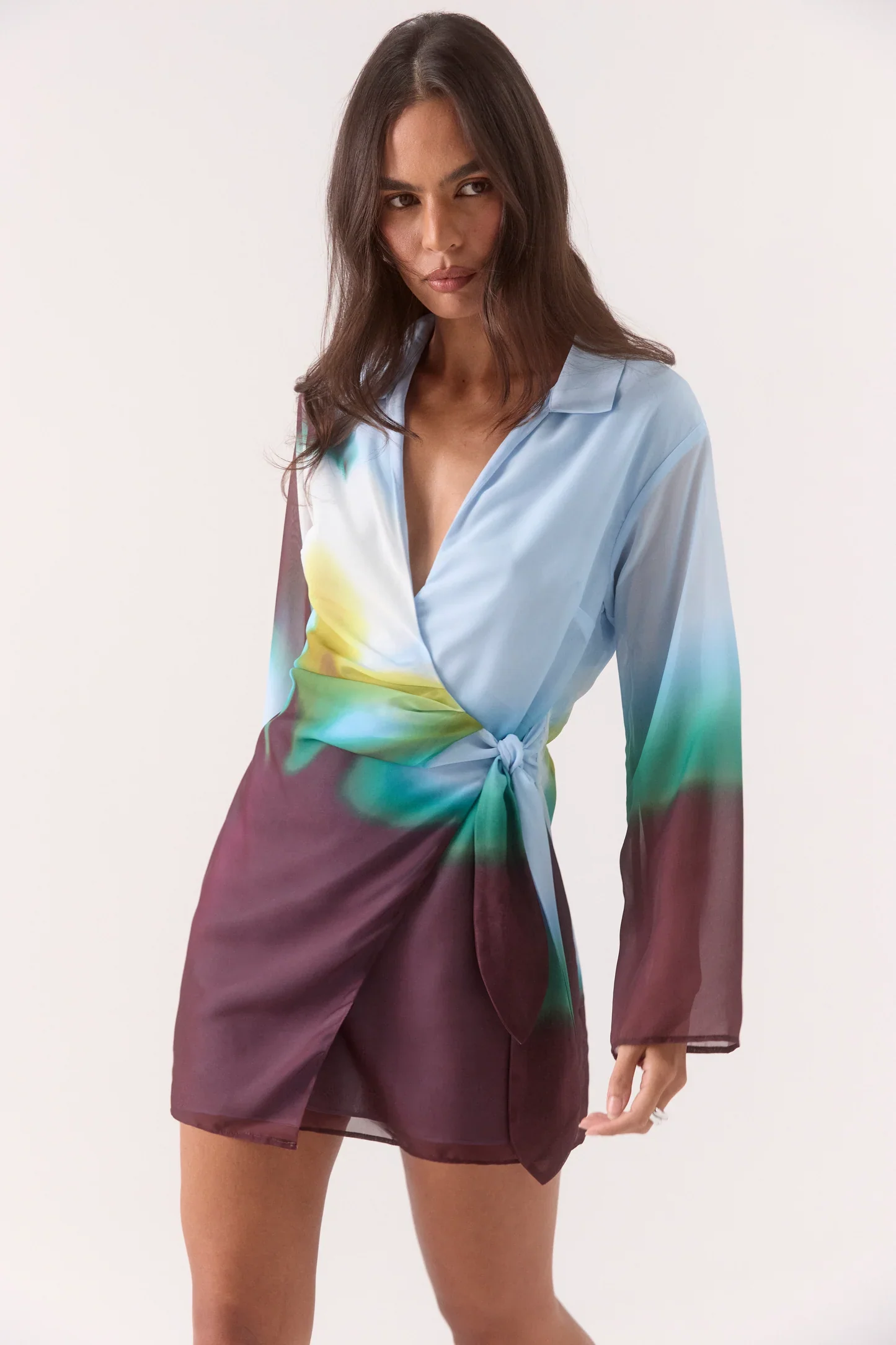SOVERE STUDIO - ZINNIA SHIRT DRESS (AZURE) - Image 4