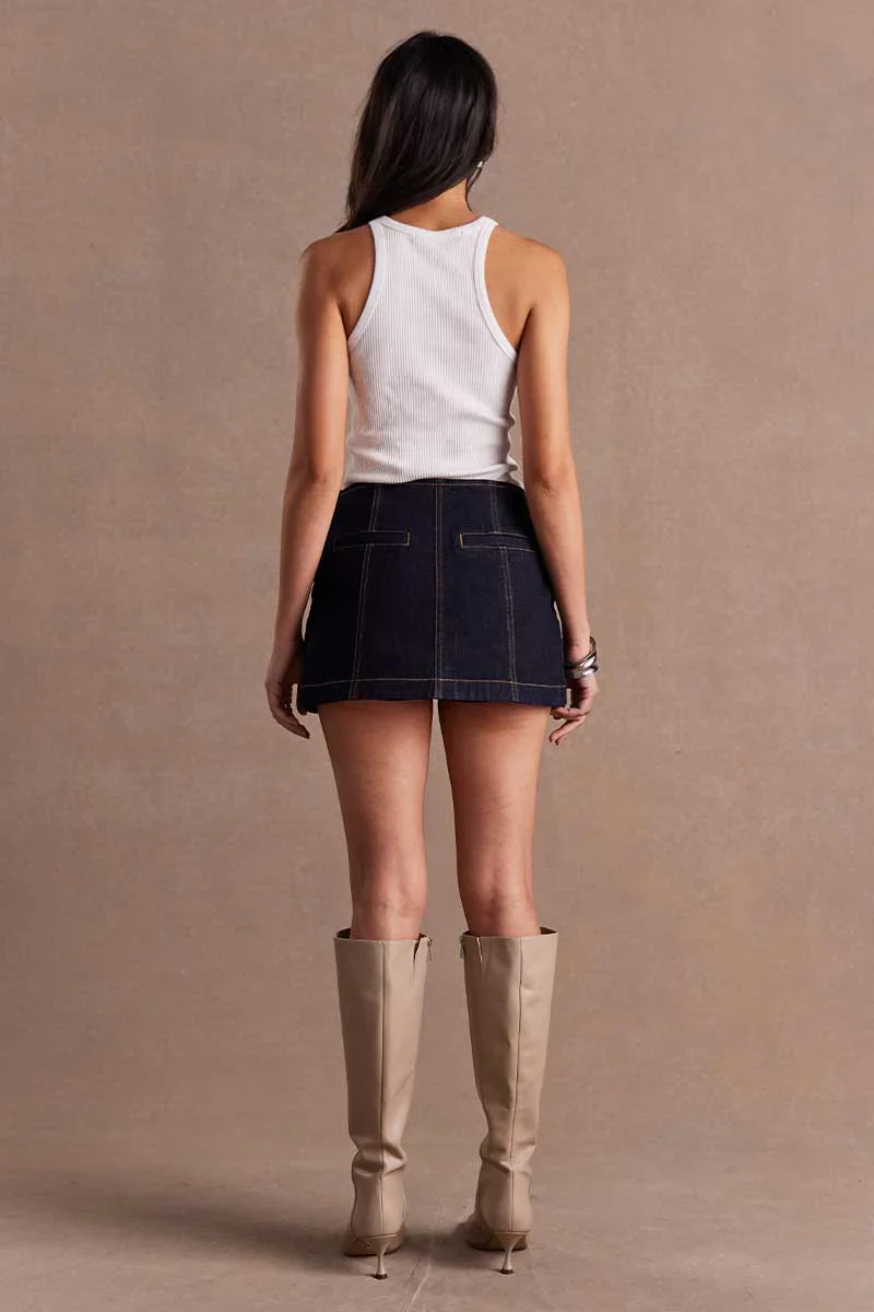 SOVERE / STUDIO - DUSK DENIM SKORT (INK) - Image 2