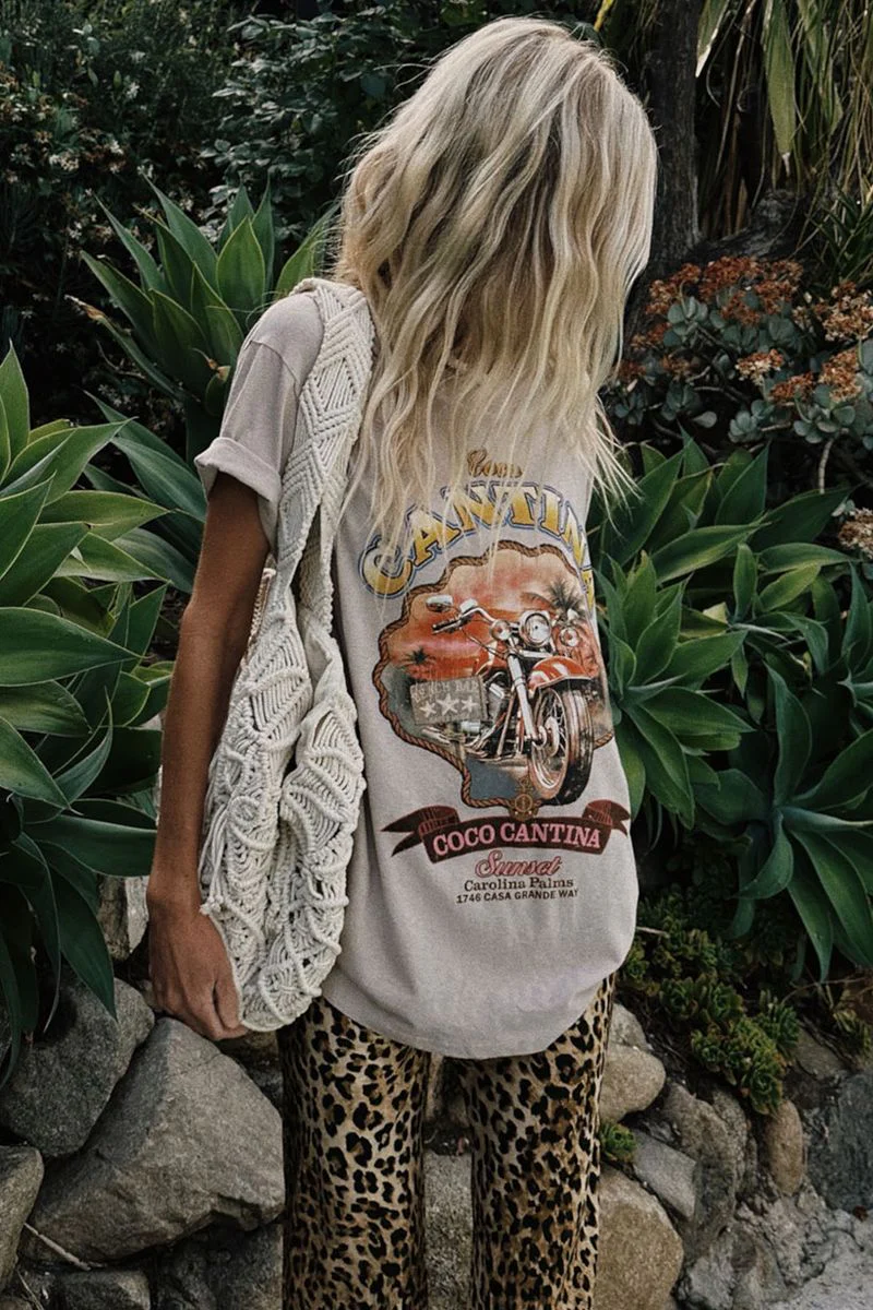 SPELL - COCO CANTINA BIKER TEE (TAUPE) - Image 3