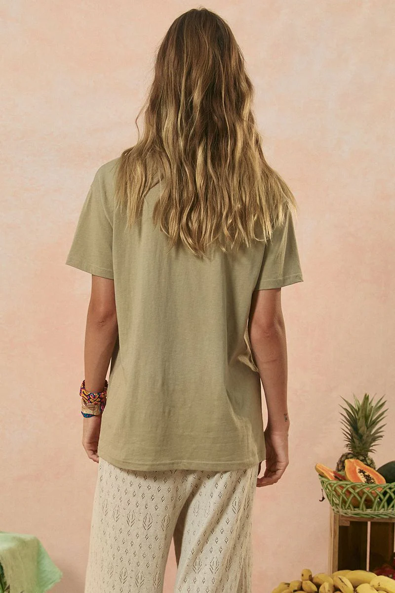 SPELL - MERMAID TRUCKSTOP BIKER TEE (KHAKI) - Image 3
