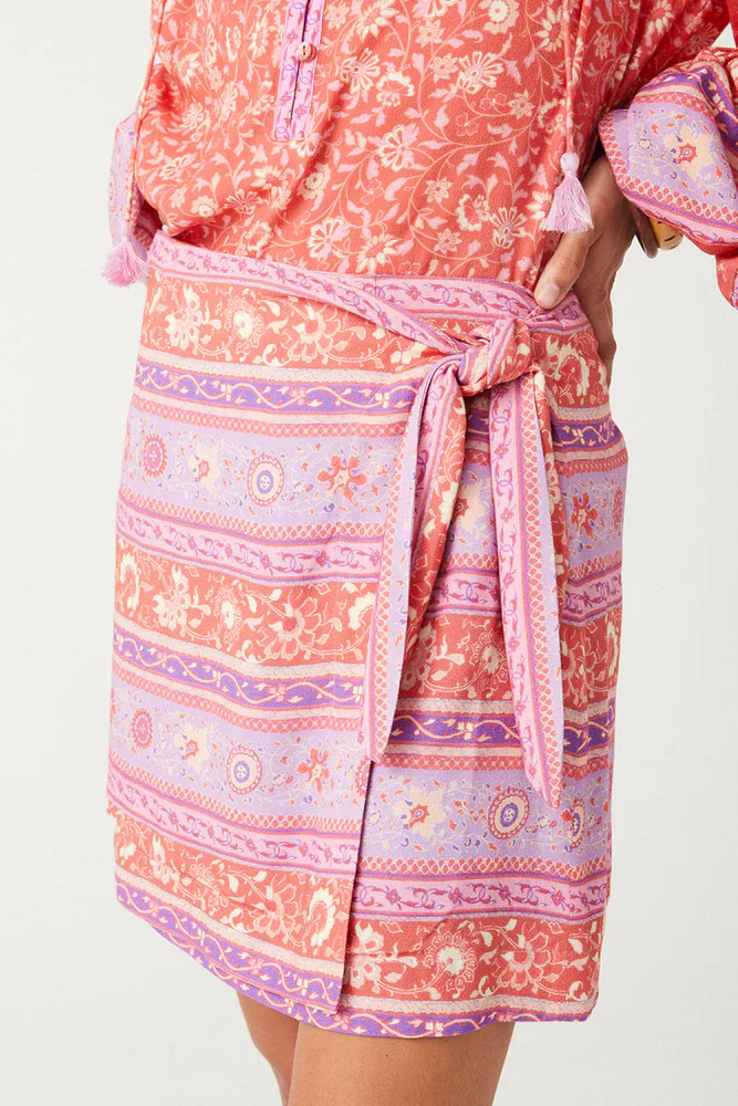 SPELL AND THE GYPSY COLLECTIVE - SUNSHINE BANDIT WRAP MINI SKIRT (CAYENNE) - Image 5