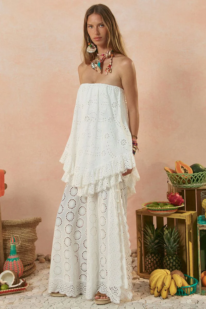 SPELL - YAYA LACE SCARF MINI DRESS (ANTIQUE WHITE) - Image 5