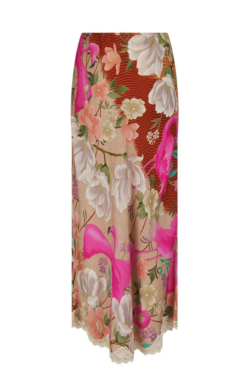 SPELL - FLORIDIAN LACE BIAS SKIRT (CORAL) - Image 10