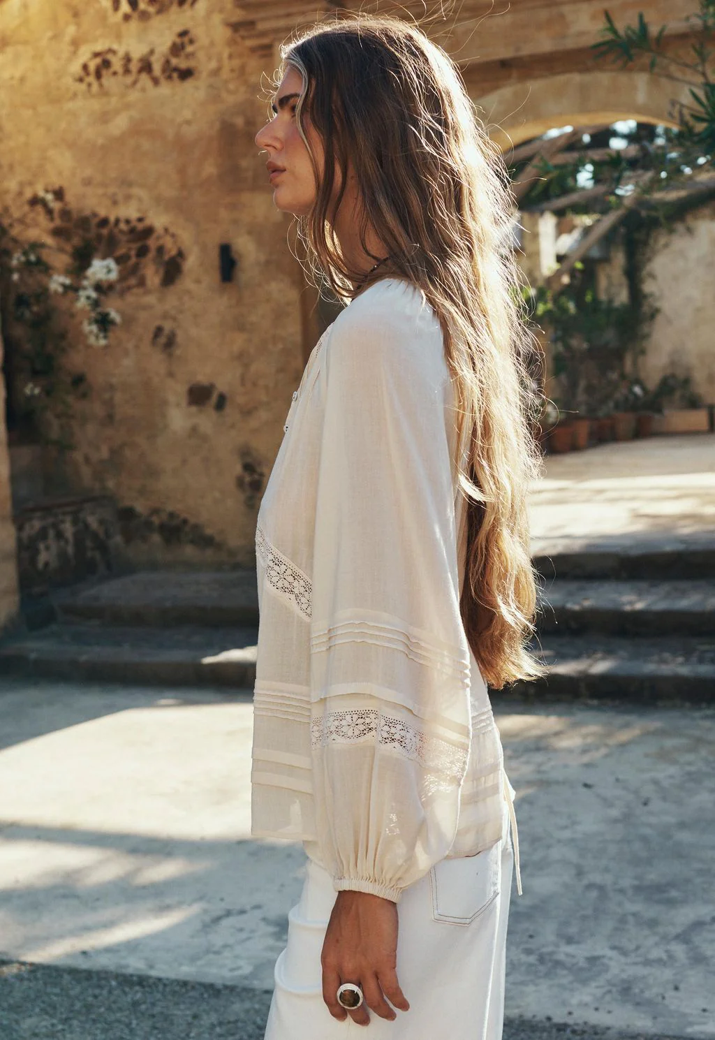 SPELL - HERA LACE BLOUSE (MACADAMIA) - Image 3