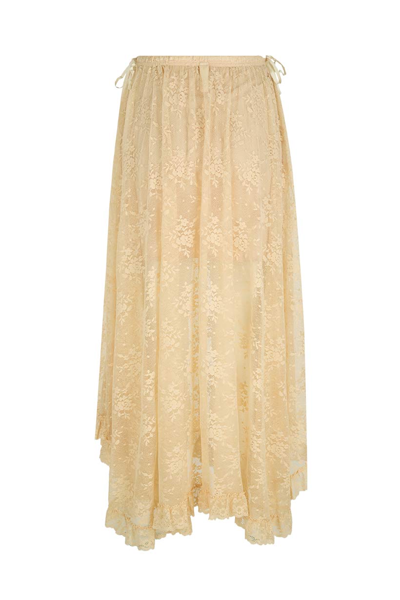 SPELL - LABYRINTH LACE MAXI SKIRT (PEACH BLISS)