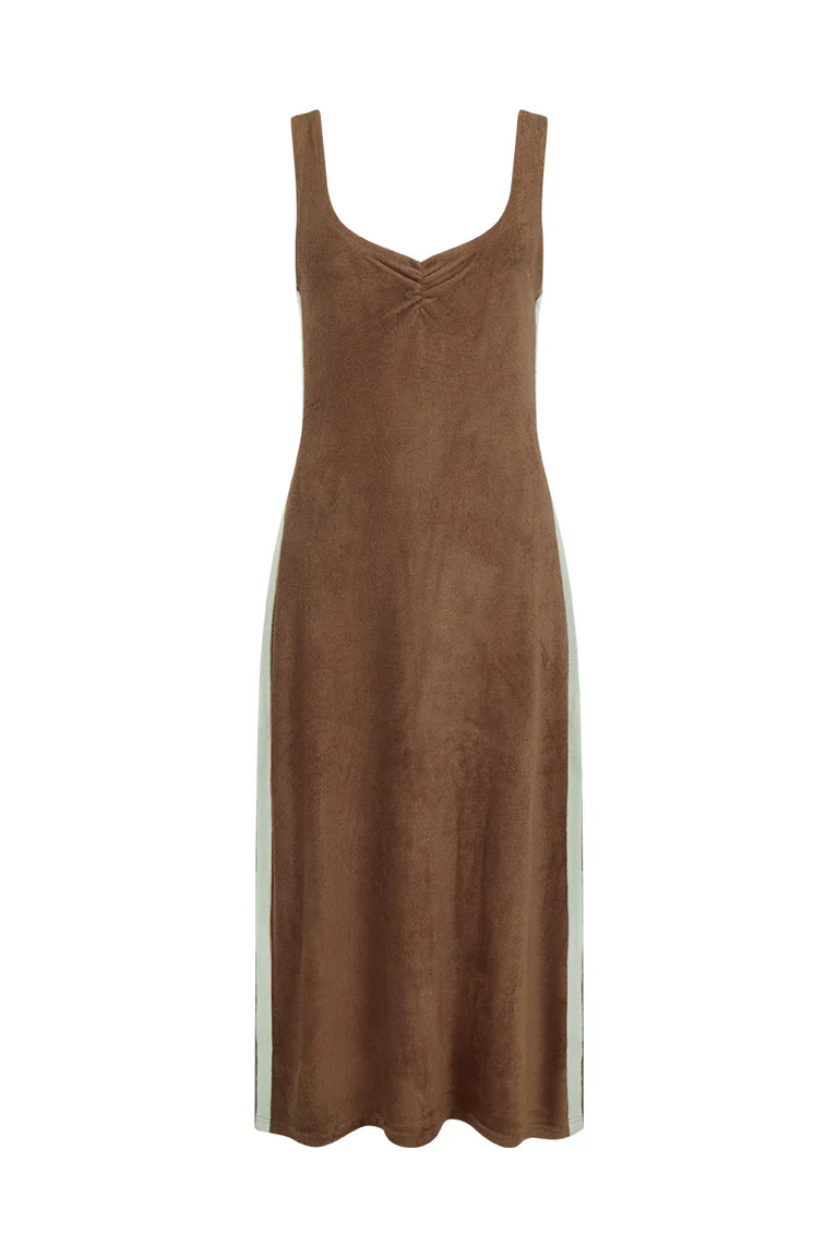 SPELL - LUCIANA TERRY MAXI DRESS (CHOCOLATE)